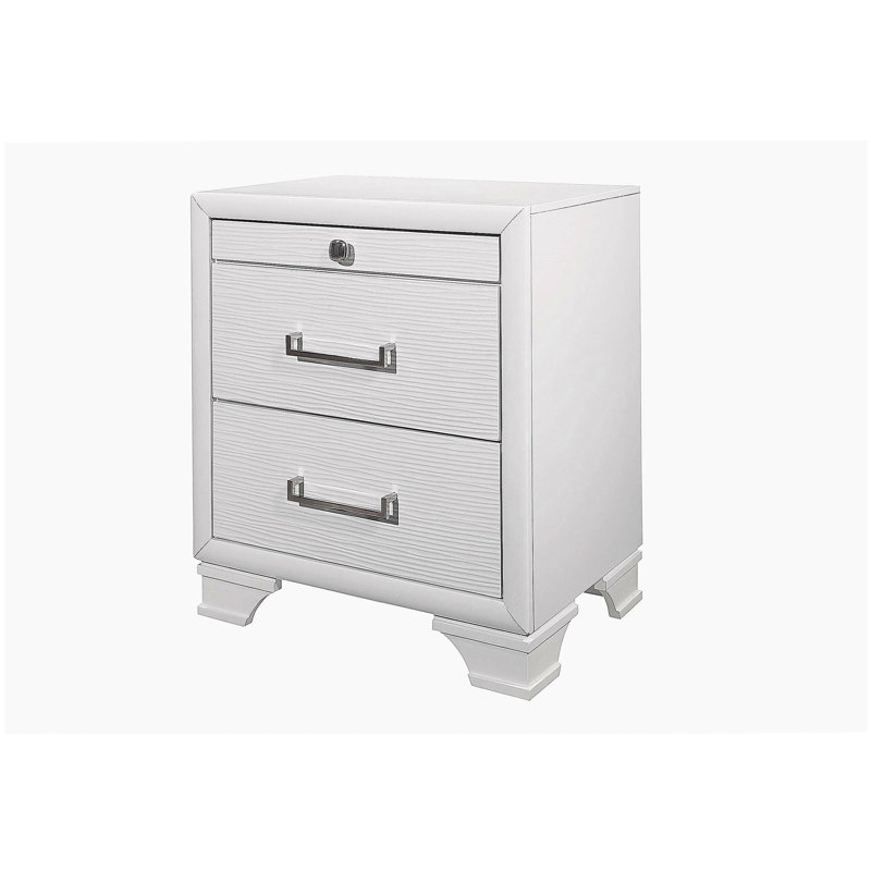 Table de chevet civique blanche , Blanc