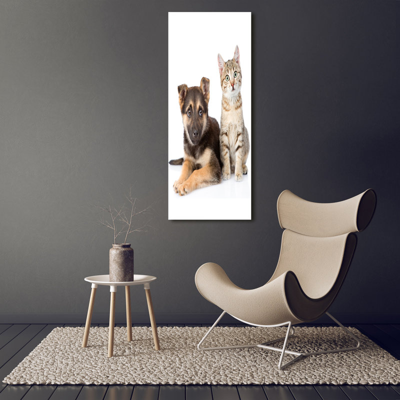 Dog and cat 1 Piece Wrapped Canvas Wall Art