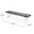 Dark Brown Sandblast Finish Wood Bench, White Rustic Metal Frame, 63" In Length For Outdoor Seating Frame , Long Arrangement