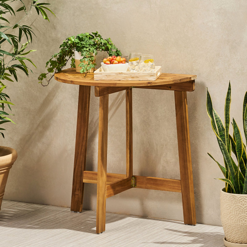 Table bistro pliante d'extérieur en bois d'acacia