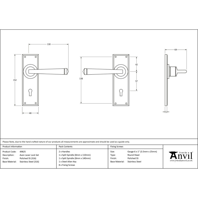 Single Dummy Door Handle, Polished Marine