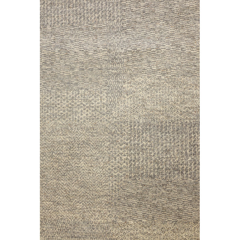 New Indian Illusion Block Wool On Cotton 9Ftx12ft3in Ivory