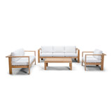 Ando 4 Piece Teak Sunbrella Sofa Set with Cushions