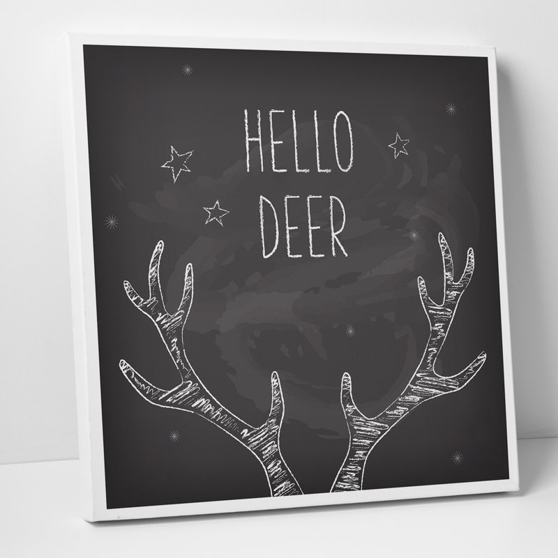 «Yes Deer Holiday Reindeer», reproduction d'impression, H 32 po x l 32 po x P 1,5 po, Toile tendue