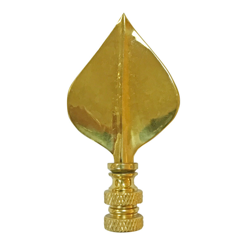 Faîteau lampe à feuille pique, Laiton poli