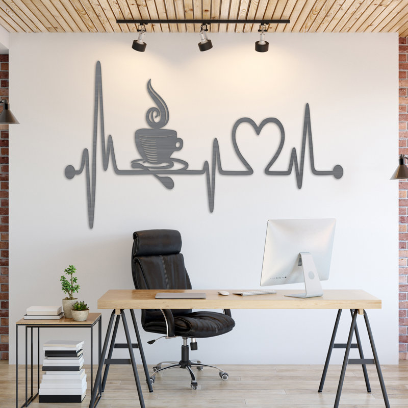 Décoration murale «Nurse Heart Beat» - ACM, H 19,3 po x l 32 po x P 0,25 po, Argent