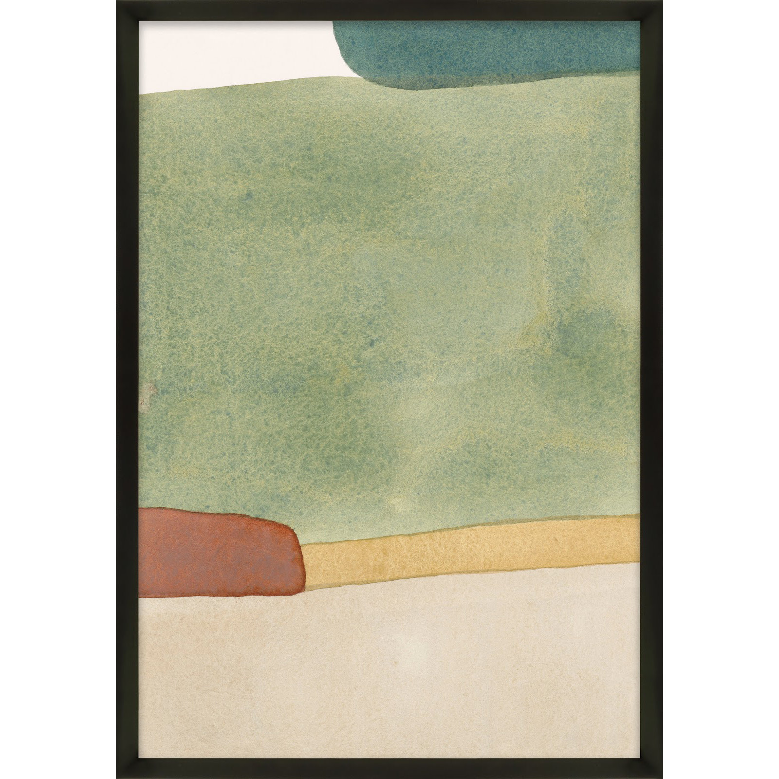 Distant Green by Julia Balfour, Black, 17.50" W x 25" H