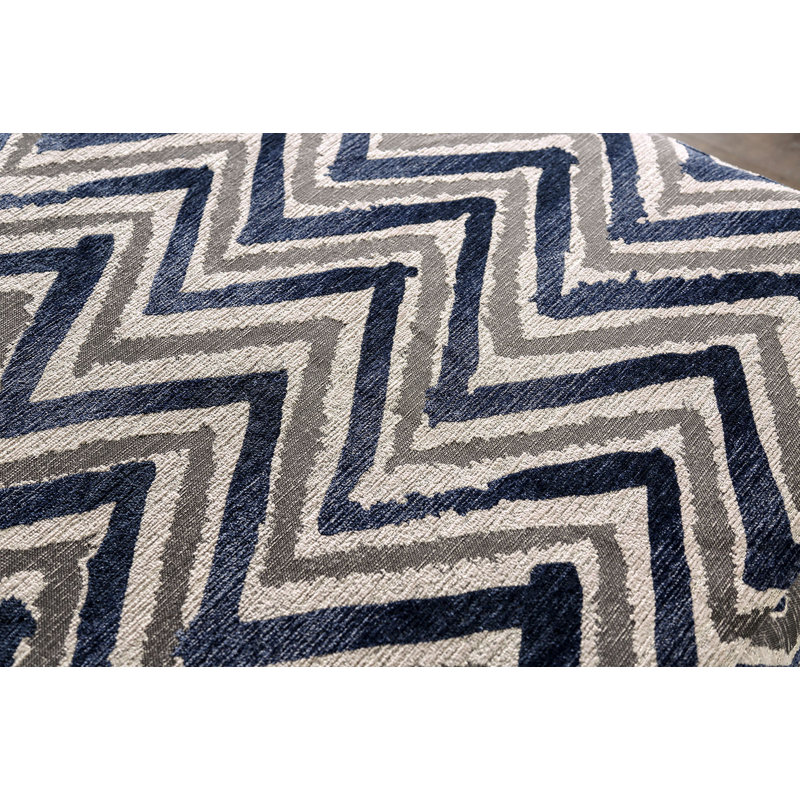 41.6" W Transitional Ottoman, Zigzag Multi