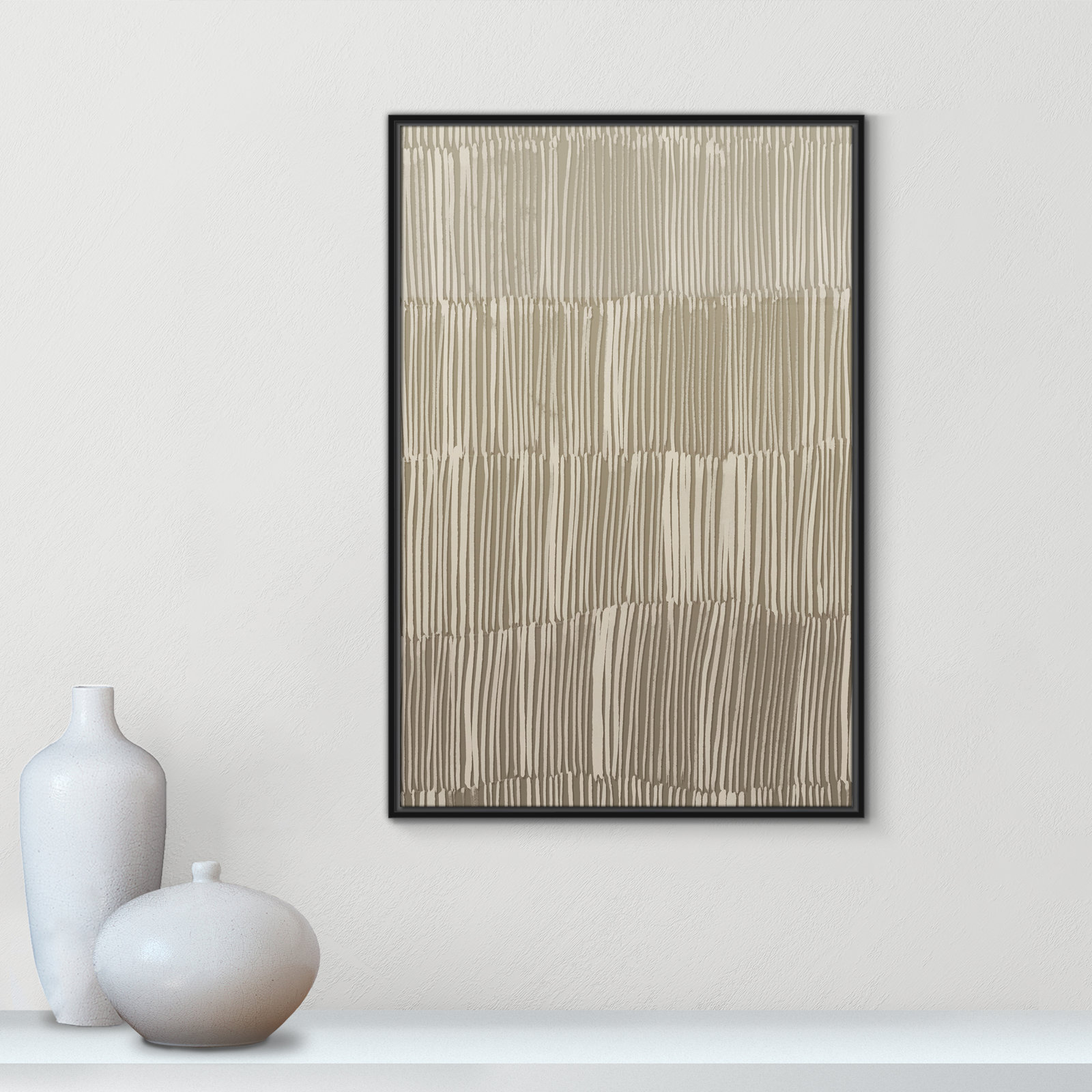 Linear Calm II Print by , 37.5" H x 25.5" W, Black Floater