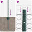 Fence with Post Segment Outdoor Barrier Garden Terrace Divider Boundary-173861435-173861438