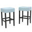 Set of 2, 26.75" Backless Leather Counter Height Barstool, Light Blue