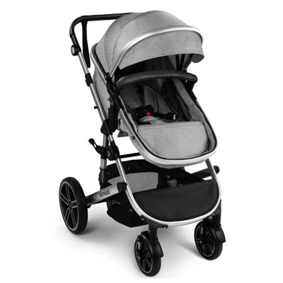Convertible Baby Stroller for Travel, Folding High Landscape Infant Carriage,Gray