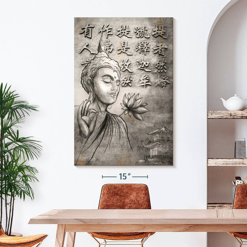 «Buddhist Family Anchor», citation sur toile, H 48 po x l 32 po x P 1,25 po