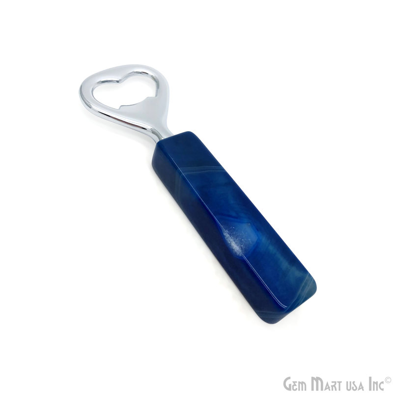 Ouvre-bouteille Agate, décapsuleur en cristal naturel Home Decor, Bleu