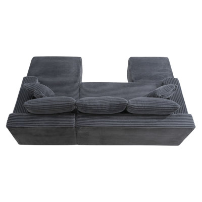 94.5" U-Shaped Cloud Sectional Sofa with Deep Seat,No Assembly Required,Modular Couches Sleeper for Living Room,Bedroom,Apartment