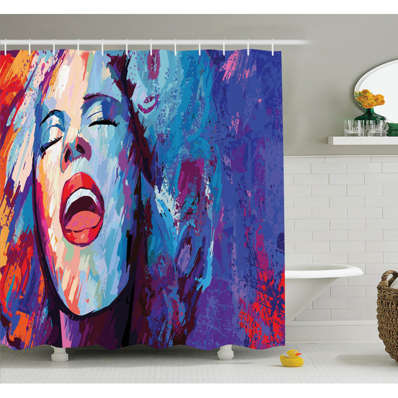 Ensemble de rideau de douche singe grunge Music, H 75 po x l 69 po