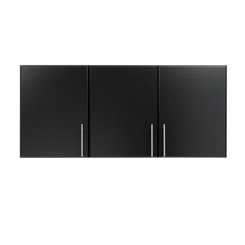 Watse 54" Wall Garage Cabinet, Storage Cabinet, Bathroom Cabinet, Kitchen Pantry Cabinet with 2 Adjustable Shelves, 12" D x 54" W x 24" H, Black