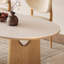 Table de salle à manger demi-cercle crème-129099577