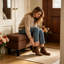 Banc de rangement avec repose-pieds 28 po-285737665