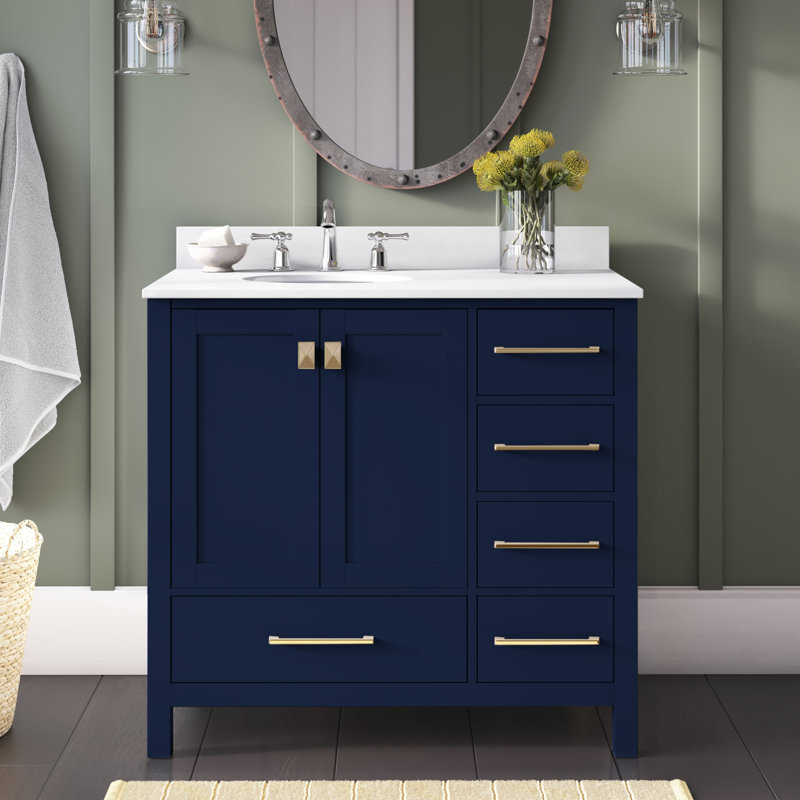 Ensemble de meuble-lavabo simple 36 po Irene, Bleu