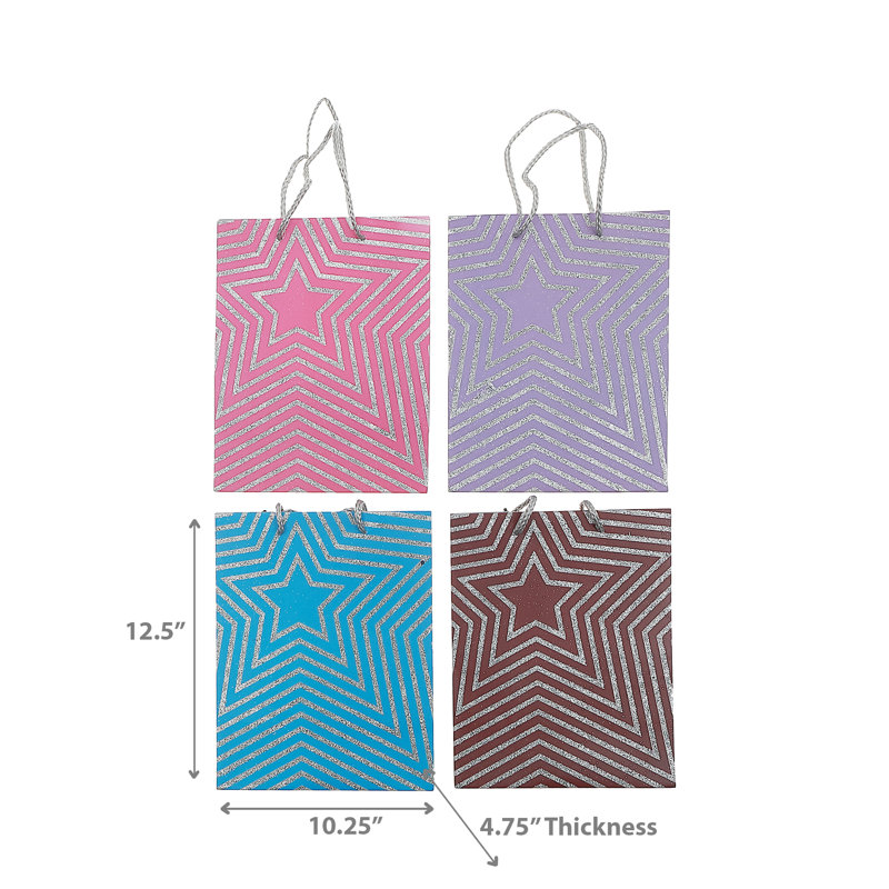 Ensemble de 12 sacs-cadeaux assortis en forme d'étoile