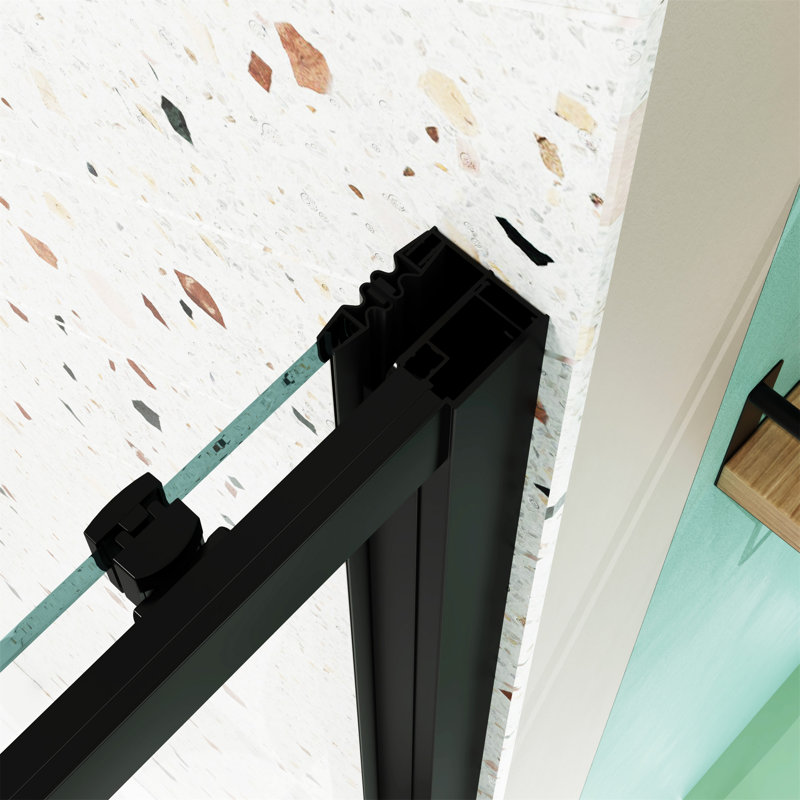 50"-54"W X 72"H Sliding Shower Door, Black