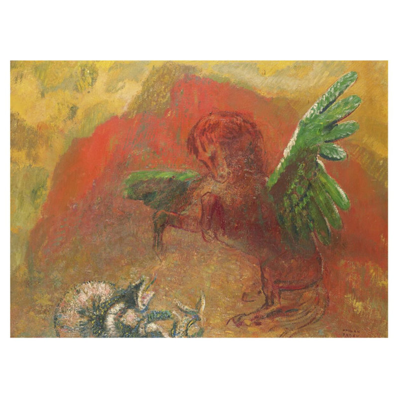 «Pegasus Triumphant» par Odilon Redon - estampe numérique, H 32 po x l 40 po