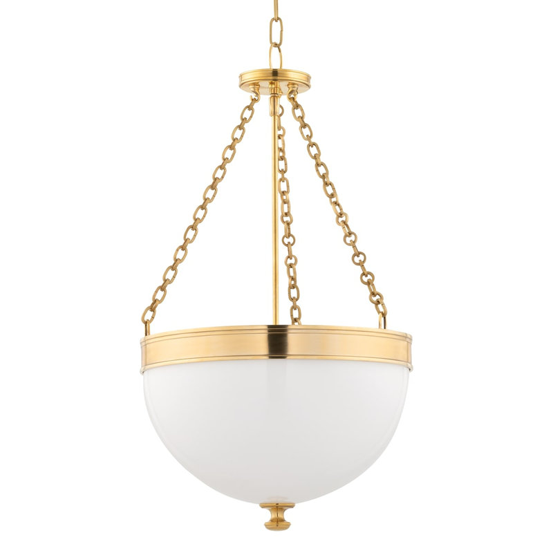 Barrington 3 - Light Unique/Statement Pendant, Aged Brass, 17"