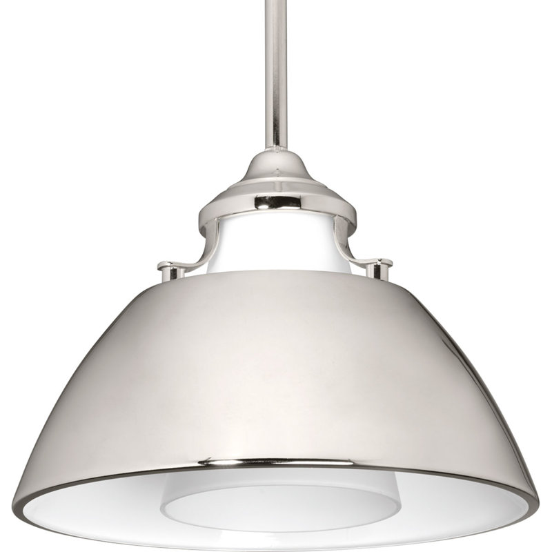 Luminaire suspendu 1 cloche pour une cloche Haner, Nickel poli