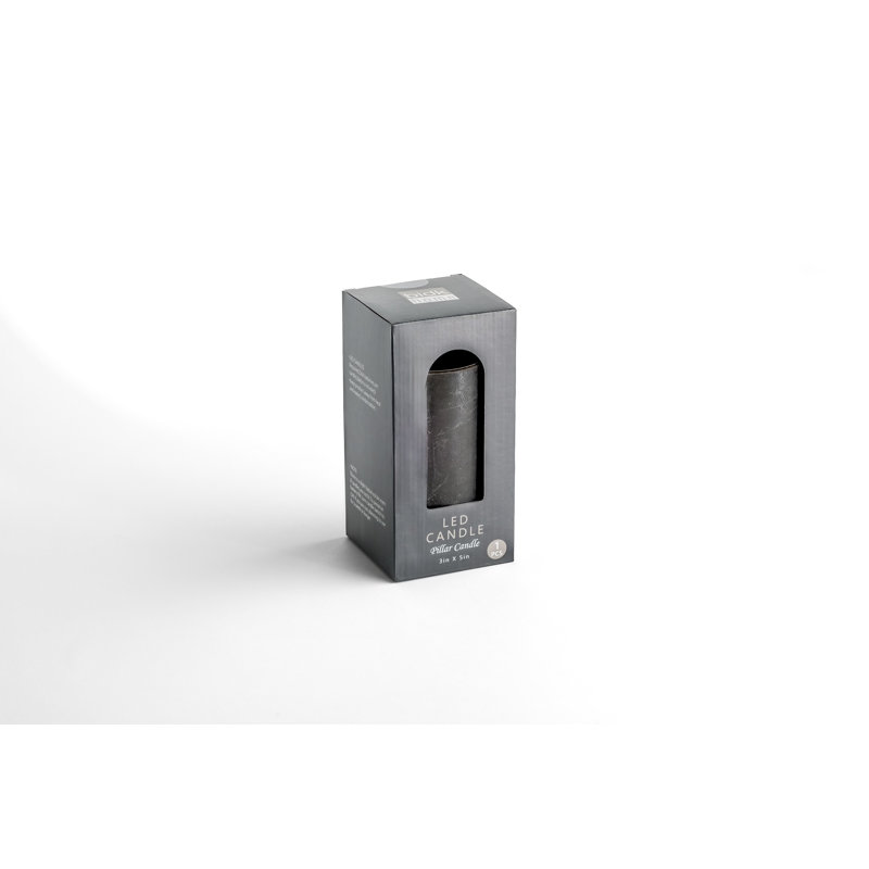 Small Flameless Pillar Candle, Black