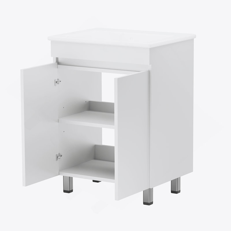Meuble-lavabo autoportant avec porte et meuble-lavabo avec porte