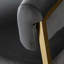Chaise Solstice à hauteur de comptoir en velours gris avec structure en métal doré poli-98758969