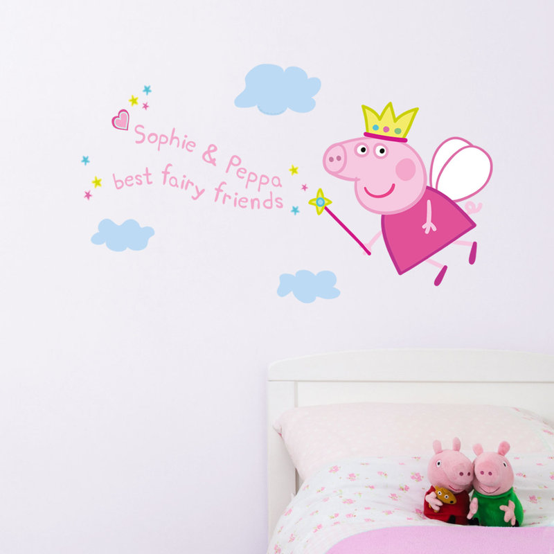 Personalized Peppa Pig Wall Sticker, 126cm H x 35cm W, Yes