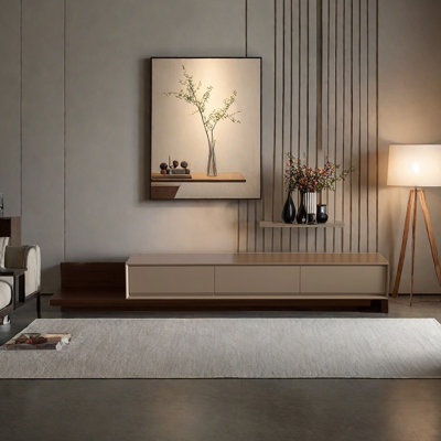 Expandable TV Stand with  Dual-Tone Finish