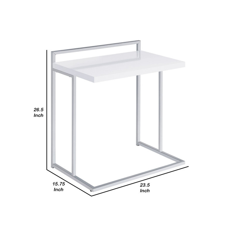 Table de bout Chandlar C Table, Chrome, Bois blanc