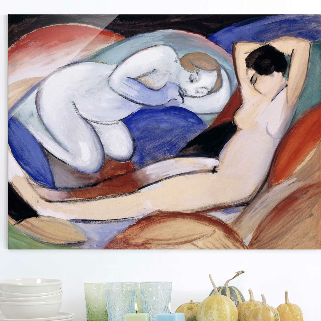 Glasbild Two Lying Nudes von Franz Marc