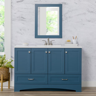 Ensemble de meuble-lavabo sur pied simple 48,5 avec plateau Emlyn