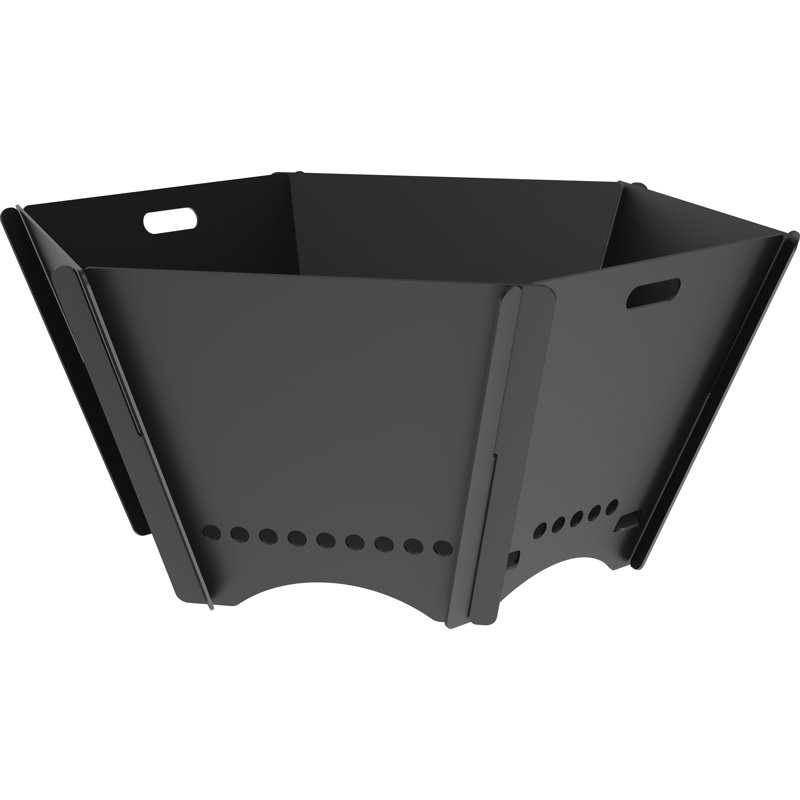 Portable Steel Fire Pit, 14" H x 28" W x 28" D