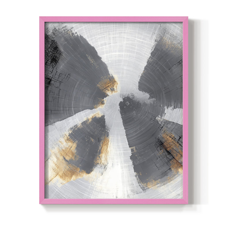 Abstrait, imprimé encadré - prêt à accrocher -, Rose, H 10 po x l 8 po
