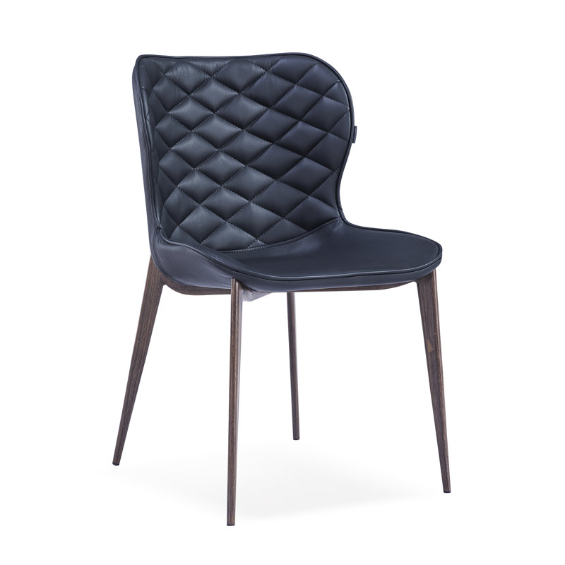 Chaise d'appoint rembourrée Stacia, Noir, Brun pâle