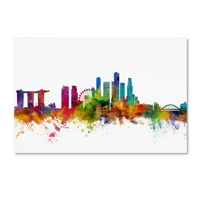 « singapour horizon », impression sur toile tendue, H 22 po x l 32 po x P 2 po