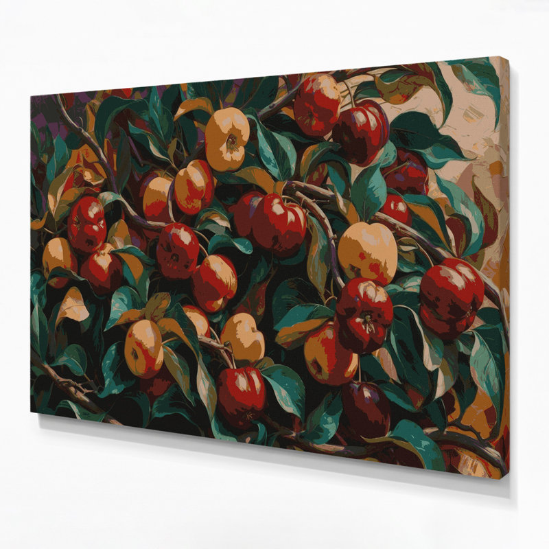 «Fruit Crabapple», art mural sur toile brun, H 12 po x l 18 po