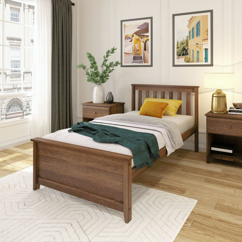 Base de lit en bois de style rustique pour enfants, Lit simple
