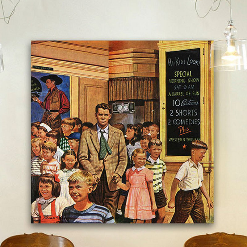 « after the movie » par stevan dohanos, reproduction d’art sur toile tendue, 40 po x 40 po