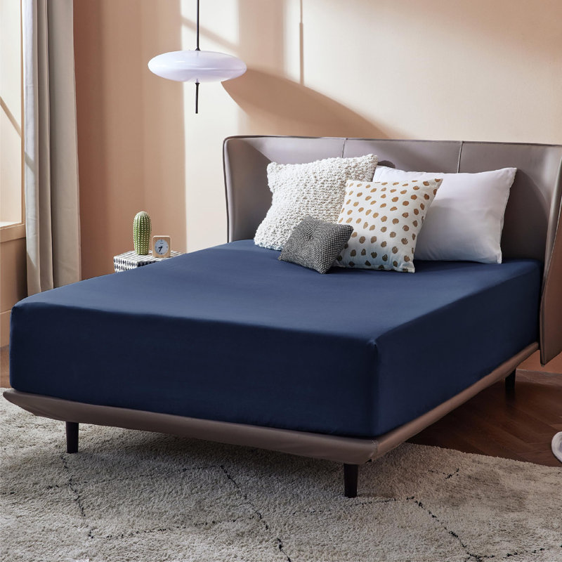 Bedsure Bed Fitted Sheet With 16 Inch Deep Pocket, Twin XL Fitted Sheet, Navy