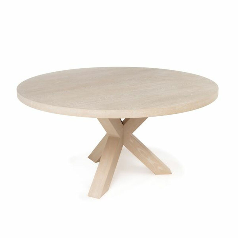 Greer Round Dining Table, Cerused Oak
