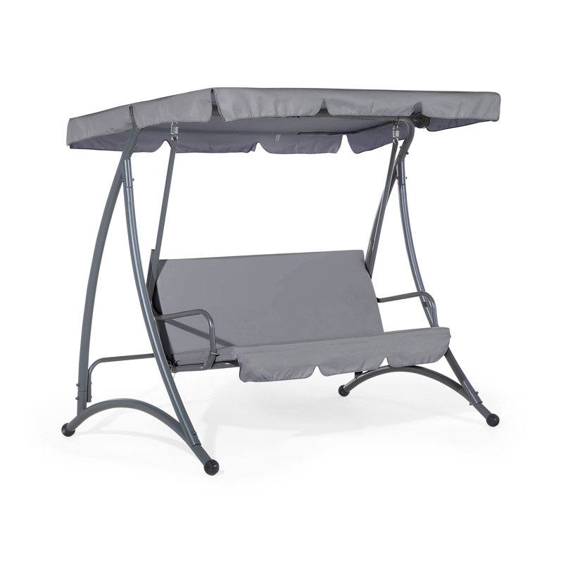 3 Person Porch Swing with Canopy, Dark Grey