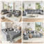 Canapé-lit modulaire en chenille en U 139,4 po, canapé modulaire 9 places avec méridienne et repose-pieds avec rangement, gris