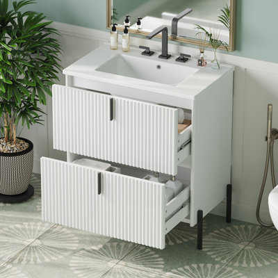 30" Bathroom Vanity with Ceramic Sink