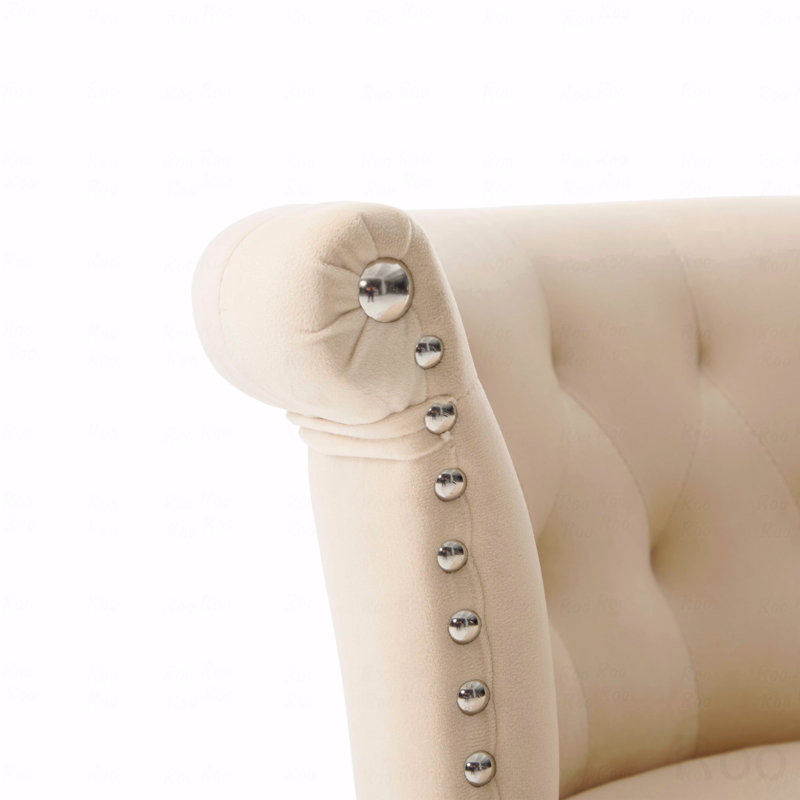 Ensemble de 2 tabourets de bar réglables en velours, pieds en métal plaqué argent, têtes de clou chromées, chaise d'appoint de base à hauteur de comptoir